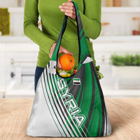 Modern Syria Flag Grocery Bag with Green and Black Diagonal Stripe Design