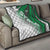 Modern Syria Flag Quilt with Green and Black Diagonal Stripe Design