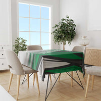 Modern Syria Flag Tablecloth with Green and Black Diagonal Stripe Design
