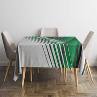 Modern Syria Flag Tablecloth with Green and Black Diagonal Stripe Design