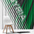 Modern Syria Flag Window Curtain with Green and Black Diagonal Stripe Design