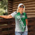 Modern Syria Flag Women Polo Shirt with Green and Black Diagonal Stripe Design