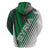Modern Syria Flag Zip Hoodie with Green and Black Diagonal Stripe Design