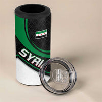 Syria Revolution Emblem 4 in 1 Can Cooler Tumbler with Traditional Pattern and Curved Green Black Design