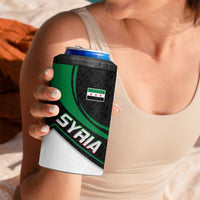 Syria Revolution Emblem 4 in 1 Can Cooler Tumbler with Traditional Pattern and Curved Green Black Design