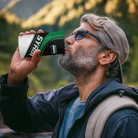 Syria Revolution Emblem 4 in 1 Can Cooler Tumbler with Traditional Pattern and Curved Green Black Design