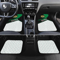Syria Revolution Emblem Car Mats with Traditional Pattern and Curved Green Black Design