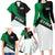 Syria Revolution Emblem Family Matching Long Sleeve Bodycon Dress and Hawaiian Shirt with Traditional Pattern and Curved Green Black Design
