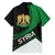 Syria Revolution Emblem Family Matching Puletasi and Hawaiian Shirt with Traditional Pattern and Curved Green Black Design