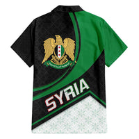 Syria Revolution Emblem Family Matching Tank Maxi Dress and Hawaiian Shirt with Traditional Pattern and Curved Green Black Design