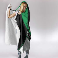 Syria Revolution Emblem Hooded Blanket with Traditional Pattern and Curved Green Black Design