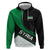 Syria Revolution Emblem Hoodie with Traditional Pattern and Curved Green Black Design