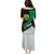 Syria Revolution Emblem Puletasi with Traditional Pattern and Curved Green Black Design