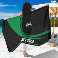 Syria Revolution Emblem Sarong with Traditional Pattern and Curved Green Black Design
