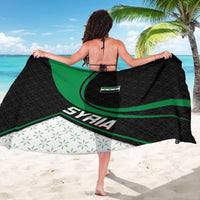 Syria Revolution Emblem Sarong with Traditional Pattern and Curved Green Black Design