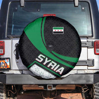 Syria Revolution Emblem Spare Tire Cover with Traditional Pattern and Curved Green Black Design