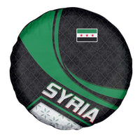 Syria Revolution Emblem Spare Tire Cover with Traditional Pattern and Curved Green Black Design