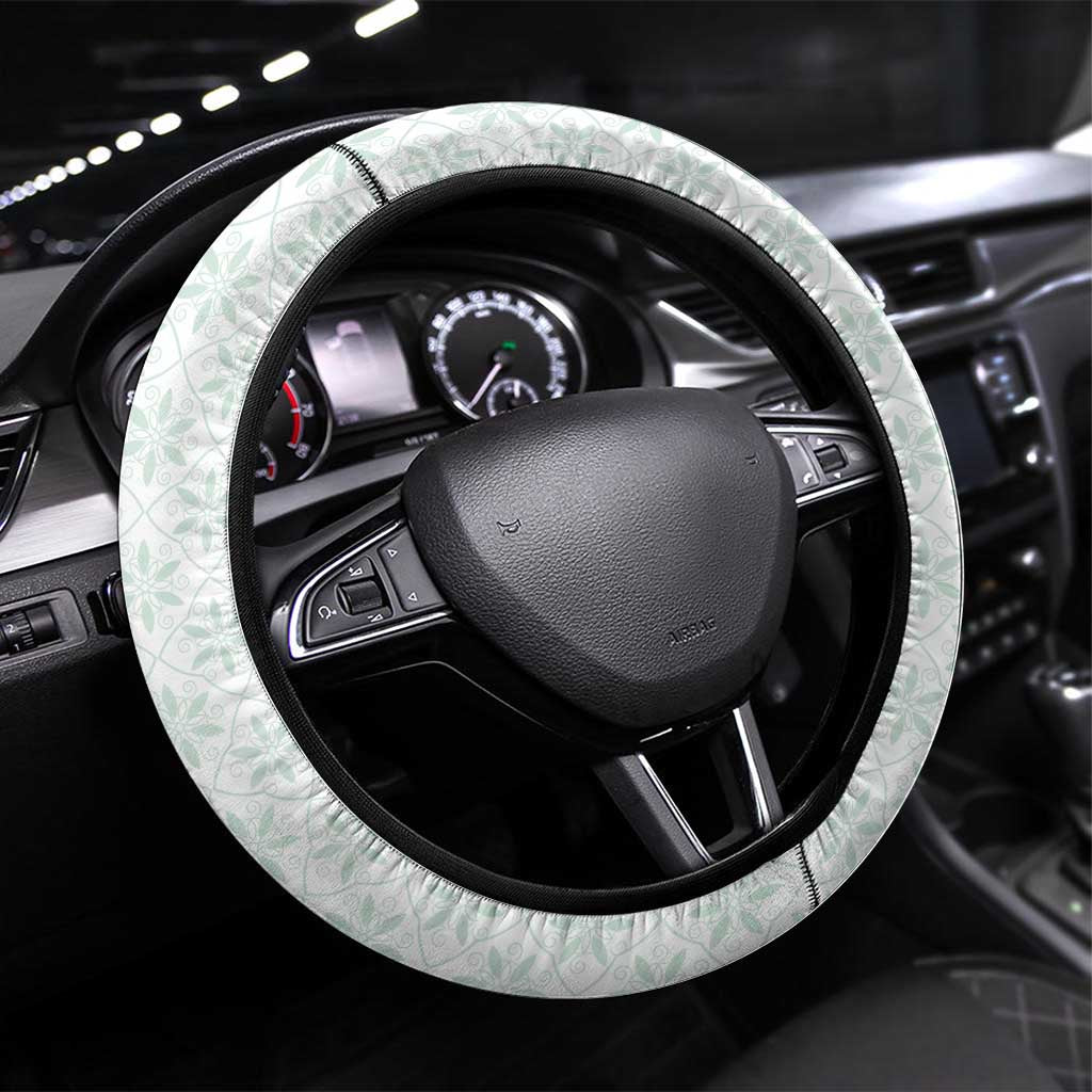 Syria Revolution Emblem Steering Wheel Cover with Traditional Pattern and Curved Green Black Design