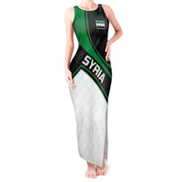 Syria Revolution Emblem Tank Maxi Dress with Traditional Pattern and Curved Green Black Design