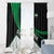 Syria Revolution Emblem Window Curtain with Traditional Pattern and Curved Green Black Design