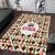 Syria Geometric Pattern Area Rug with Traditional Arab Tile Motif and Flag Emblem