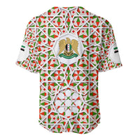 Syria Geometric Pattern Baseball Jersey with Traditional Arab Tile Motif and Flag Emblem