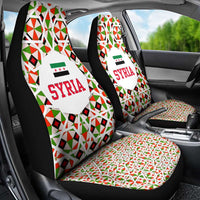 Syria Geometric Pattern Car Seat Cover with Traditional Arab Tile Motif and Flag Emblem