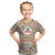 Syria Geometric Pattern Kid T Shirt with Traditional Arab Tile Motif and Flag Emblem