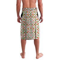 Syria Geometric Pattern Lavalava with Traditional Arab Tile Motif and Flag Emblem