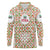 Syria Geometric Pattern Long Sleeve Polo Shirt with Traditional Arab Tile Motif and Flag Emblem