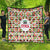 Syria Geometric Pattern Quilt with Traditional Arab Tile Motif and Flag Emblem