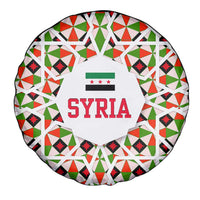Syria Geometric Pattern Spare Tire Cover with Traditional Arab Tile Motif and Flag Emblem