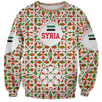 Syria Geometric Pattern Sweatshirt with Traditional Arab Tile Motif and Flag Emblem