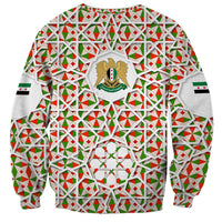 Syria Geometric Pattern Sweatshirt with Traditional Arab Tile Motif and Flag Emblem
