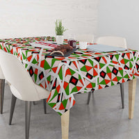 Syria Geometric Pattern Tablecloth with Traditional Arab Tile Motif and Flag Emblem