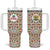 Syria Geometric Pattern Tumbler With Handle with Traditional Arab Tile Motif and Flag Emblem