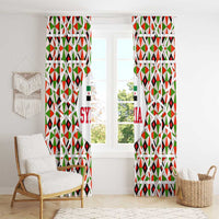 Syria Geometric Pattern Window Curtain with Traditional Arab Tile Motif and Flag Emblem