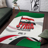 Syria Independence Day Area Rug with National Flag and Emblem