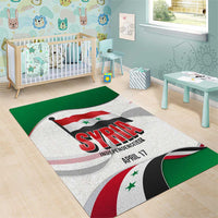 Syria Independence Day Area Rug with National Flag and Emblem