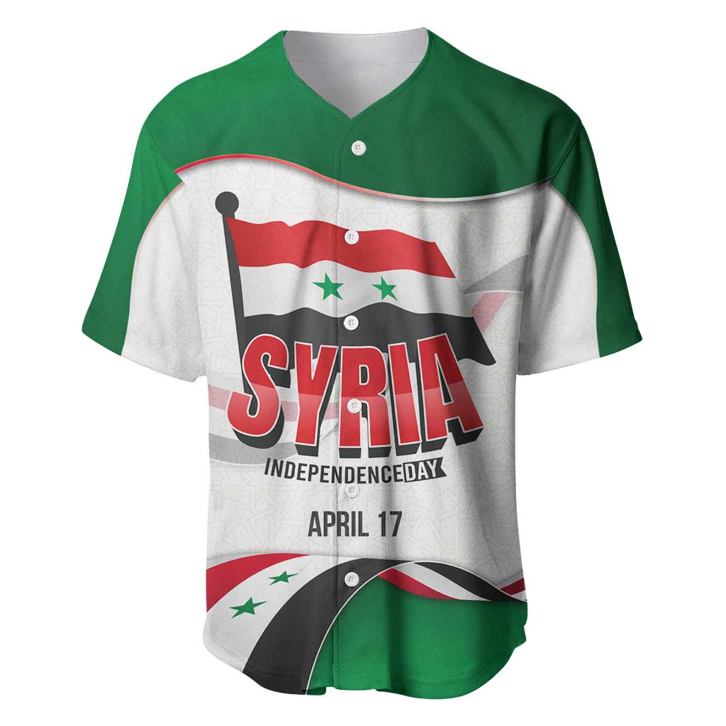 Syria Independence Day Baseball Jersey with National Flag and Emblem