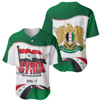 Syria Independence Day Baseball Jersey with National Flag and Emblem