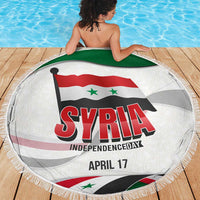 Syria Independence Day Beach Blanket with National Flag and Emblem