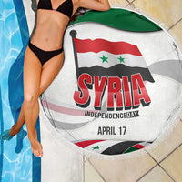 Syria Independence Day Beach Blanket with National Flag and Emblem