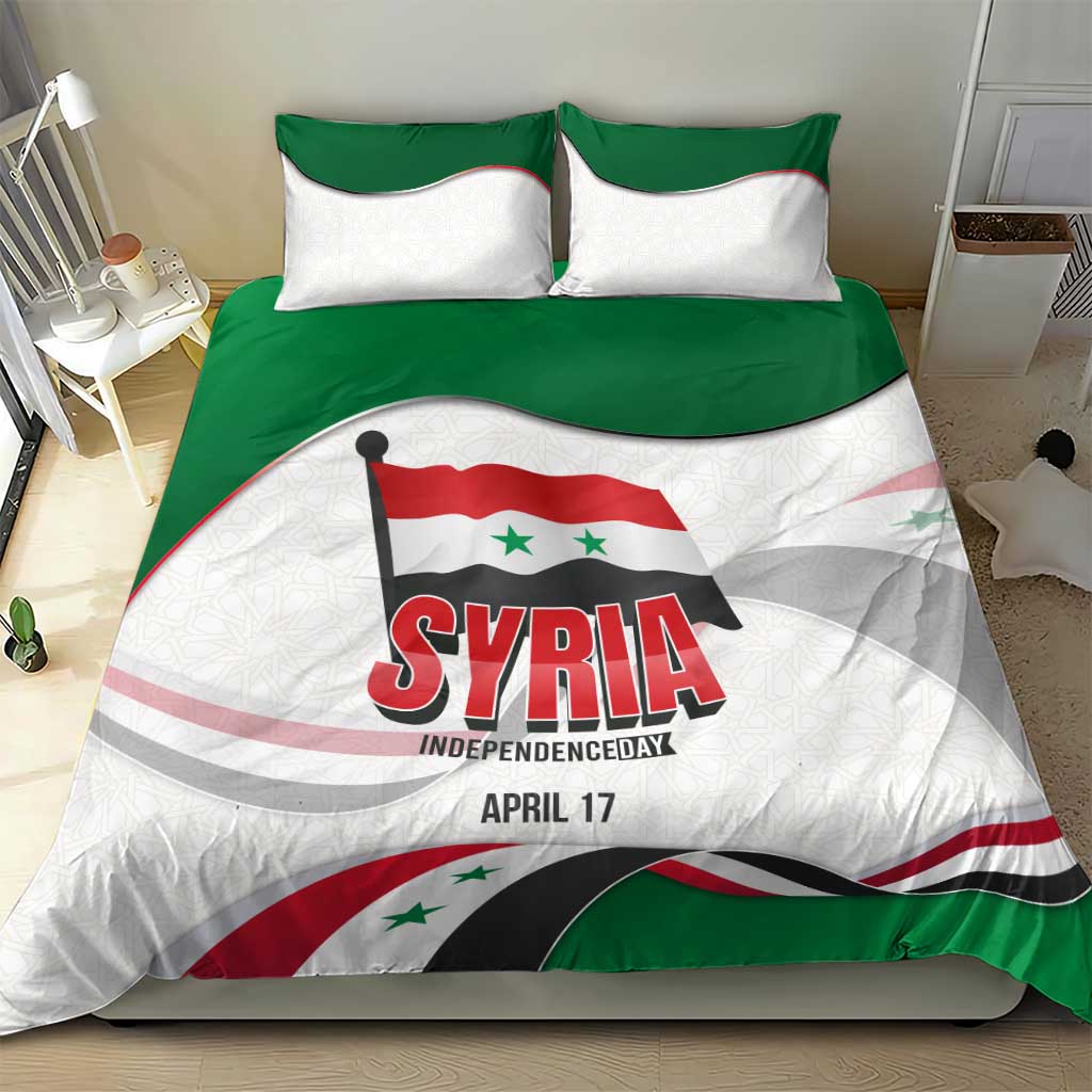 Syria Independence Day Bedding Set with National Flag and Emblem