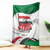 Syria Independence Day Blanket with National Flag and Emblem