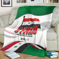 Syria Independence Day Blanket with National Flag and Emblem