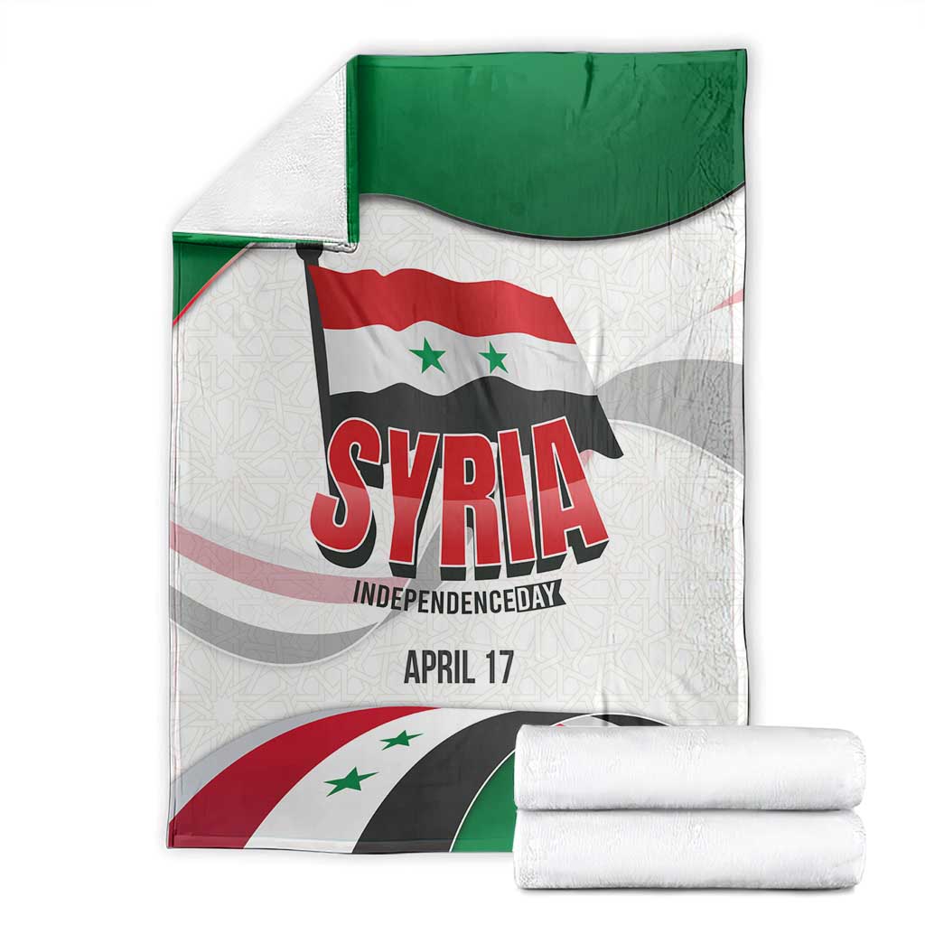 Syria Independence Day Blanket with National Flag and Emblem