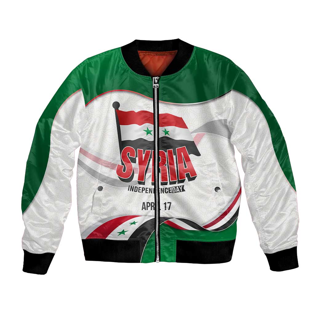 Syria Independence Day Bomber Jacket with National Flag and Emblem