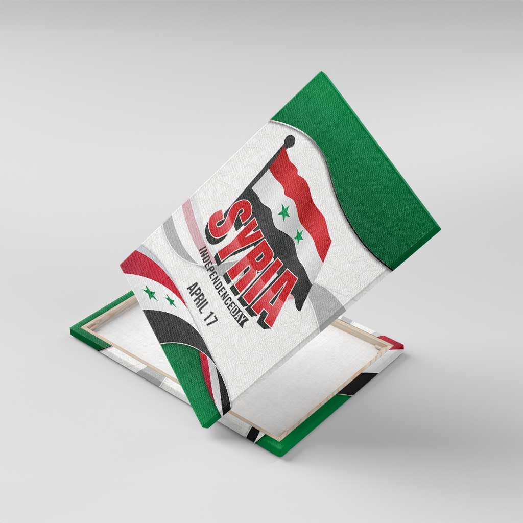 Syria Independence Day Canvas Wall Art with National Flag and Emblem