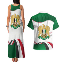 Syria Independence Day Couples Matching Tank Maxi Dress and Hawaiian Shirt with National Flag and Emblem
